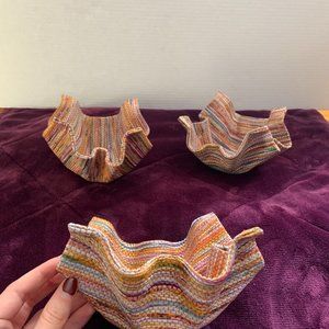 Basket/ bowls made from recycled newspaper (set of 3)